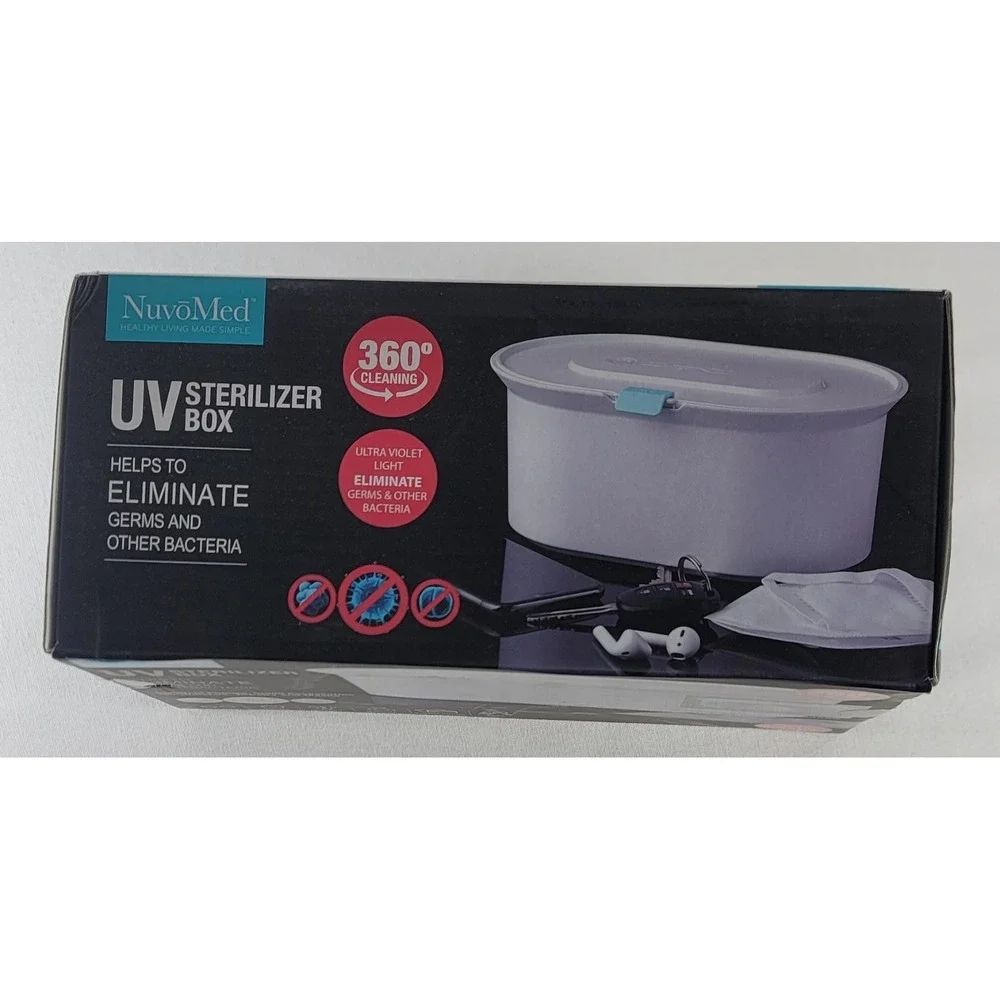 NuvoMed UV Sterilizer Box, Eliminates Up To 99% Of Germs & Bacteria NEW SEALED